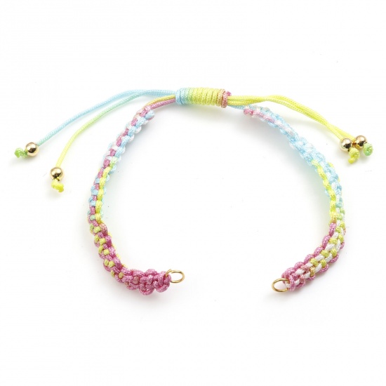 Picture of Nylon Braiding Braided Bracelets Accessories Findings Multicolor Adjustable 15.5cm(6 1/8") long, 1 Piece