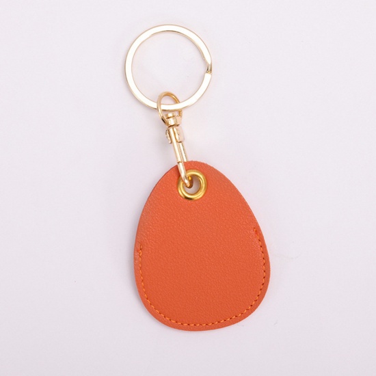 ポリウレタン シンプル キーチェーンとキーリング 金メッキ オレンジ色 滴 ドロップ 11cmx 4.5cm、 1 個 の画像