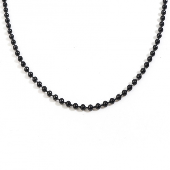 Bild von 304 Edelstahl Kugelkette Kette Halskette Schwarz 60.5cm lang, 1 Strang