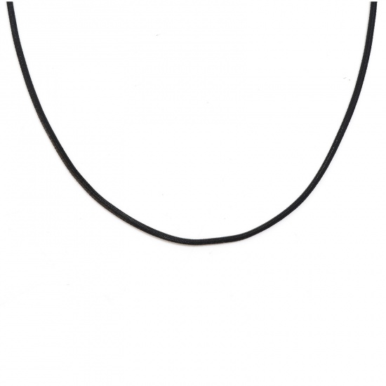 Bild von 304 Edelstahl Schlangenkette Kette Halskette Schwarz 60cm lang, 1 Strang
