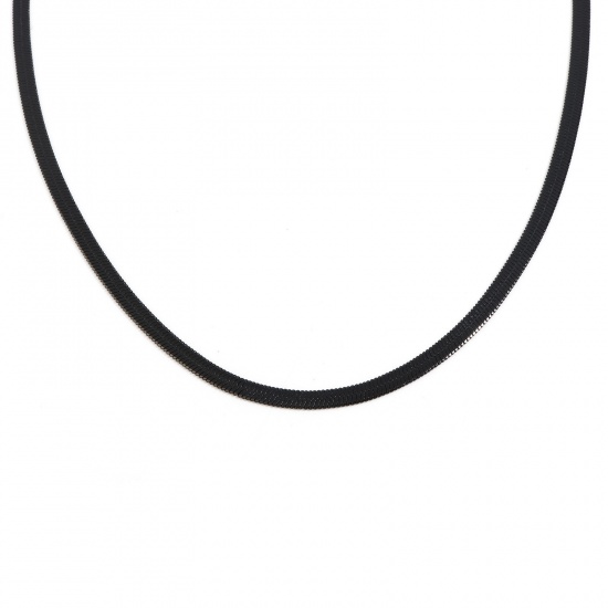 Bild von 304 Edelstahl Schlangenkette Kette Halskette Schwarz 60cm lang, 1 Strang