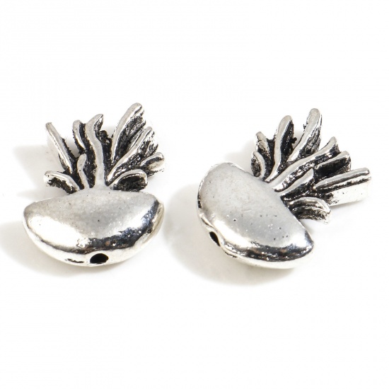 Picture of Zinc Based Alloy Ocean Jewelry Spacer Beads Antique Silver Color Jellyfish About 15mm x 12mm, Hole: Approx 1mm, 20 PCs