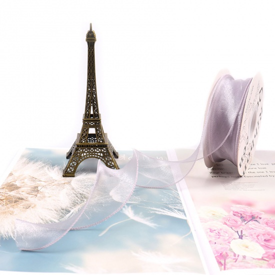 Picture of Organza Satin Gift Flower Packaging Ribbon Mauve 4cm, 1 Roll (Approx 9.1 M/Roll)