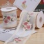 オーガンザ サテンギフト フラワーパッケージ  リボン 白 花 刺繍 9cm、 1 巻 (約 4.5 M/巻) の画像