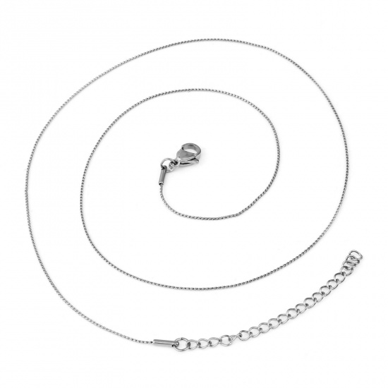 Bild von 304 Edelstahl Kugelkette Kette Halskette S-Form Silberfarbe 47cm lang, 1 Strang