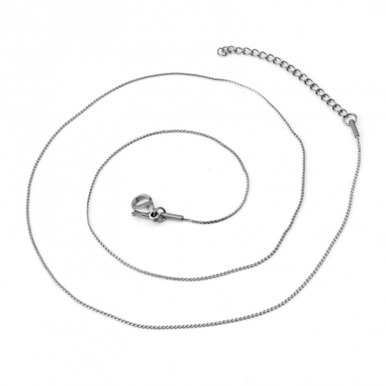 Picture of 304 Stainless Steel Braided Rope Chain Necklace Silver Tone 47cm(18 4/8") long, 1 Piece