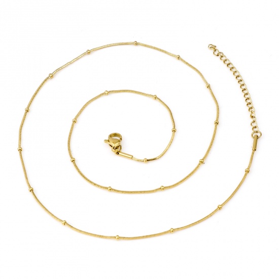 Bild von 304 Edelstahl Schlangenkette Kette Halskette Vergoldet 47cm lang, 1 Strang