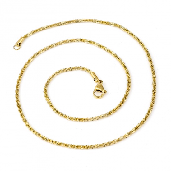 Bild von 304 Edelstahl Schmuckkette Kette Halskette Vergoldet 52cm lang, 1 Strang