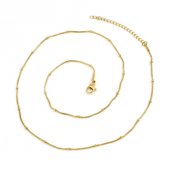 Picture of 304 Stainless Steel Snake Chain Necklace Gold Plated 47cm(18 4/8") long, 1 Piece
