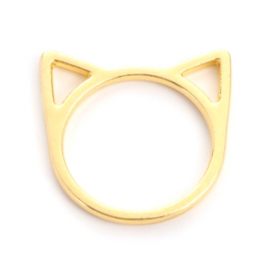 Picture of Zinc Based Alloy Charms Gold Plated Cat Animal Hollow 21mm x 20mm, 50 PCs