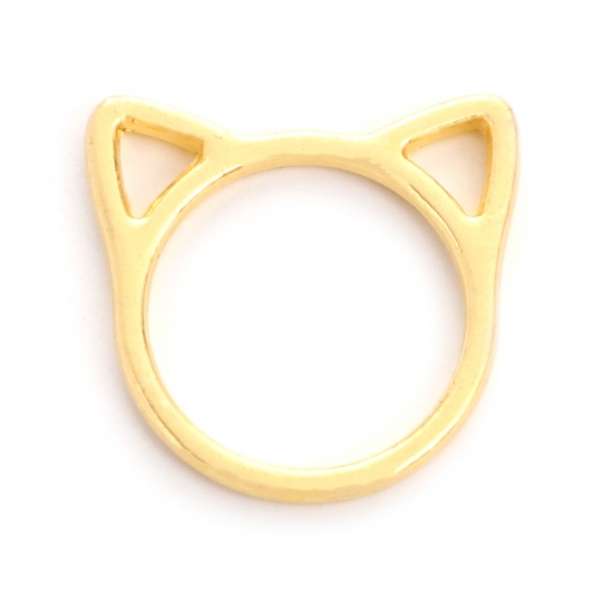 Picture of Zinc Based Alloy Charms Gold Plated Cat Animal Hollow 16mm x 15mm, 50 PCs