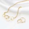 Image de Connecteurs en Laiton Plaqué Or Véritable Double Cercle à Zircone Cubique Clair 21mm x 13mm, 1 Pièce