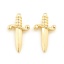 Immagine di Ottone Charms Spada Vero Oro Placcato 26mm x 14mm, 2 Pz