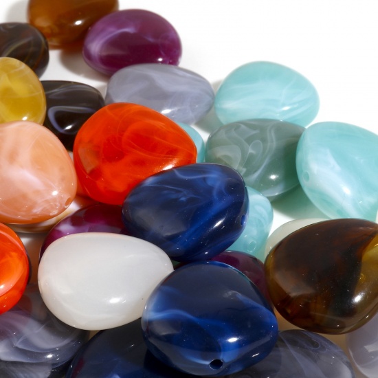 Picture of Acrylic Beads Triangle At Random Color Mixed Imitation Stone About 22mm x 21mm, Hole: Approx 1.7mm, 50 PCs