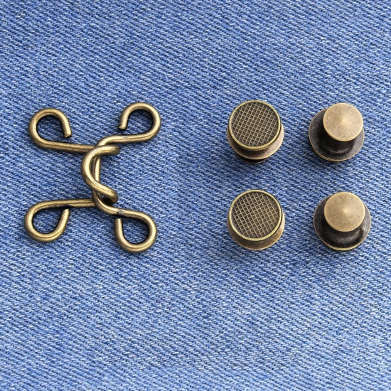 Metal Holes Buttons 5pcs 17mm Antique Bronze Pants Buttons 