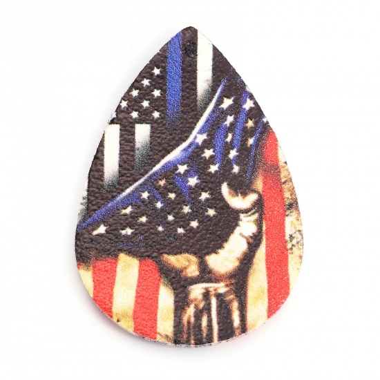 ポリウレタン アメリカ独立記念日 ペンダント 滴 ドロップ 多色 国旗 5.6cm x 3.8cm、 5 個 の画像