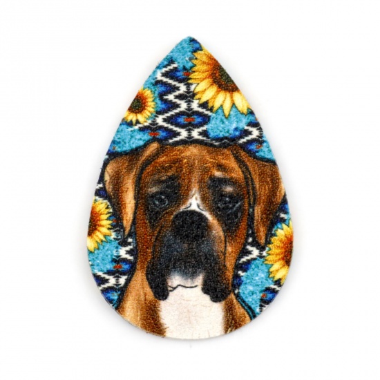 Изображение PU Мемориалдомашних любимецов Подвески водяная капля Разноцветный Собака 5.5см x 3.8см, 5 ШТ