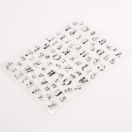Bild von ABS Plastik Stempel Rechteck Transparent, Anfangsbuchstabe/ Großbuchstabe Muster 15.5cm x 10.5cm, 1 Stück