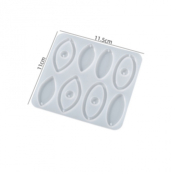 Picture of Silicone Resin Mold For Pendants Earring Jewelry Making Oval White 11.5cm x 11cm, 1 Piece