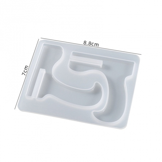 Picture of Silicone Resin Mold For Mobile Phone Holder Craft Making White 8.8cm x 7cm, 1 Piece