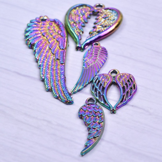 Picture of Zinc Based Alloy Charms Rainbow Color Plated Wing 1 Set ( 5 PCs/Set)