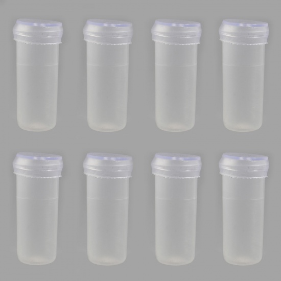 Picture of Plastic Floral Vials Flower Water Tubes With Caps White Cylinder 4.1cm x 1.9cm, 50 PCs