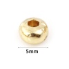 Bild von Zinklegierung Quetschperlen Gold Gefüllt Rund ca. 5mm Dia, Loch: ca. 1.6mm, 20 Stück