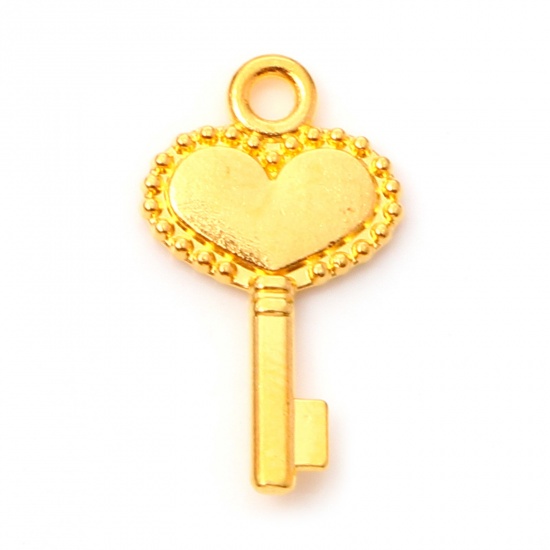 Picture of Zinc Based Alloy Charms Gold Plated Key 18mm x 10mm, 50 PCs