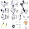 Bild von Edelstahl-Modelliermasse-Werkzeuge Tonschneider DIY-Ohrring-Kit für die Schmuckherstellung, silberfarben, 1 Set (185 Stück/Set)