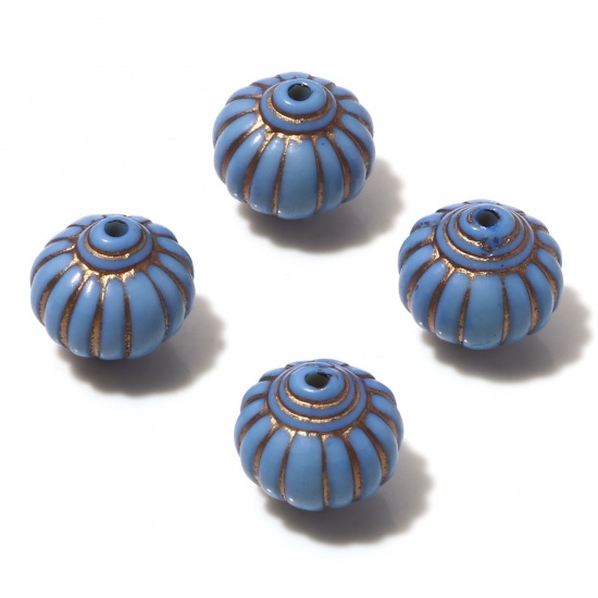 Picture of Acrylic Retro Beads Lantern Steel Gray About 14mm x 14mm, Hole: Approx 1.7mm, 10 PCs