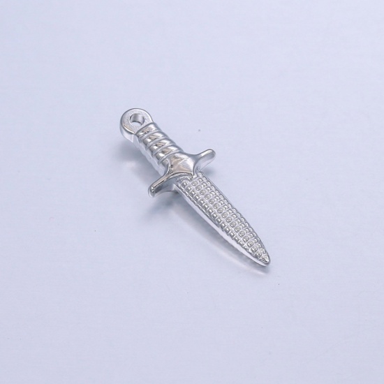 Bild von 201 Edelstahl Charms Schwert Silberfarbe 24mm x 9mm, 1 Stück