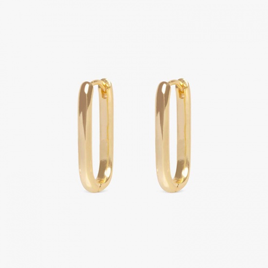 Picture of Copper Ins Style Hoop Earrings Gold Plated U-shaped 2.3cm x 1.2cm, 1 Pair