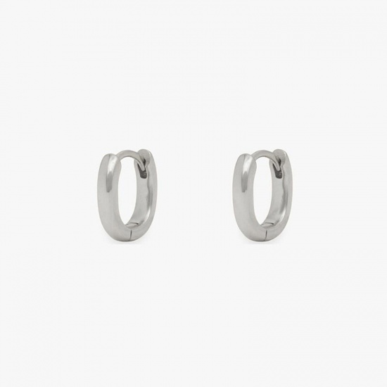 Picture of Copper Ins Style Hoop Earrings Platinum Plated U-shaped 1.4cm x 1.2cm, 1 Pair