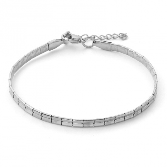 Picture of 304 Stainless Steel Omega Chain Bracelets Silver Tone 17.5cm(6 7/8") long, 1 Piece