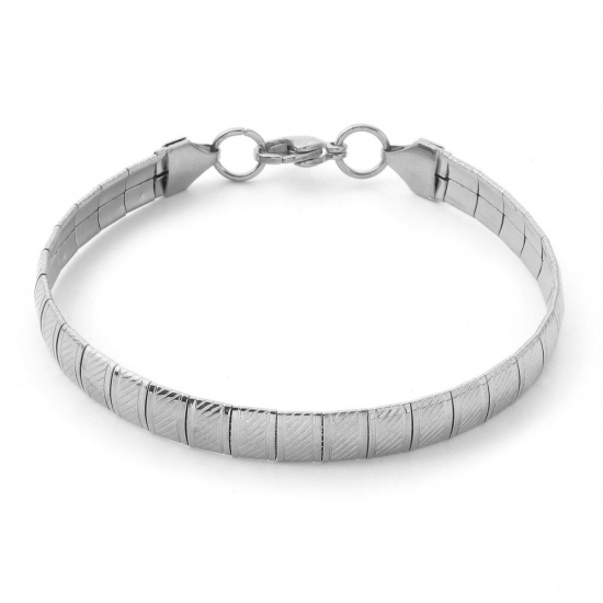 Picture of 304 Stainless Steel Omega Chain Bracelets Silver Tone 20.5cm(8 1/8") long, 1 Piece