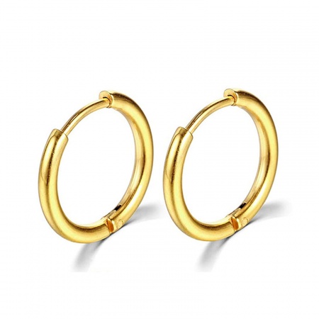 Picture of Stainless Steel Simple Hoop Earrings Multicolor Round