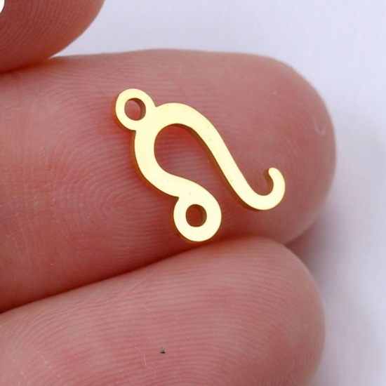 Picture of 201 Stainless Steel Charms Gold Plated Leo Sign Of Zodiac Constellations Polished 9.5mm x 9.5mm, 5 PCs