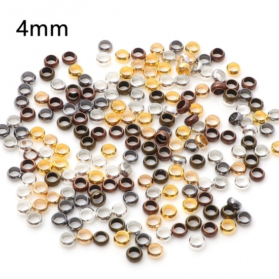 Picture of Brass Crimp Beads Cover Round At Random Mixed 4mm Dia., Hole: Approx 2.5mm, 500 PCs                                                                                                                                                                           