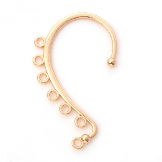 Picture of Zinc Based Alloy Ear Cuffs Clip Wrap Earrings Findings Hook KC Gold Plated With Loop 5.9cm x 3.5cm, 10 PCs
