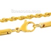 Picture of 304 Stainless Steel Jewelry Braiding Chain Necklace Gold Plated 55cm(21 5/8") long, Chain Size: 4mm(1/8"), 1 Piece