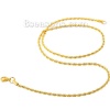 Picture of 304 Stainless Steel Jewelry Braiding Chain Necklace Gold Plated 55cm(21 5/8") long, Chain Size: 4mm(1/8"), 1 Piece