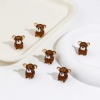 Picture of Lampwork Glass 3D Beads Bear Animal Brown About 20mm x 19mm, Hole: Approx 1.8mm, 2 PCs