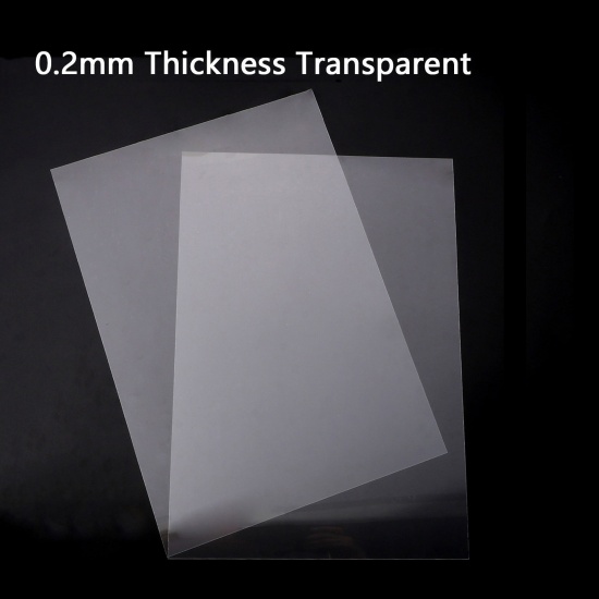 Picture of BOPS Shrink Plastic Transparent Clear Rectangle 0.2mm Thickness, 29cm x 21cm, 2 Sheets