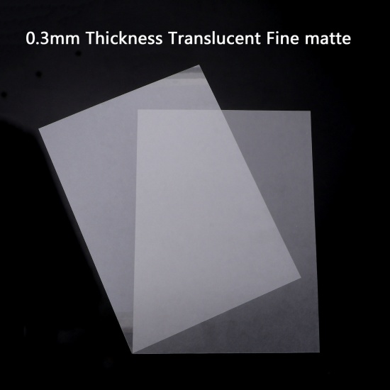 Picture of BOPS Shrink Plastic Translucent Rectangle Fine Frosted 0.3mm Thickness, 29cm x 20cm, 2 Sheets