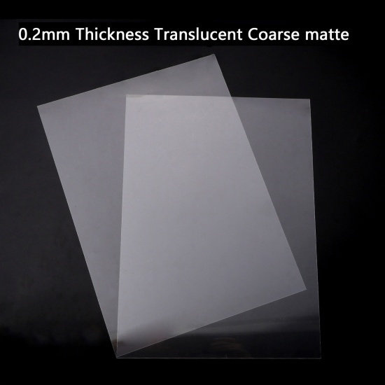 Picture of BOPS Shrink Plastic Translucent Rectangle Coarse Frosted 0.2mm Thickness, 29cm x 21cm, 2 Sheets