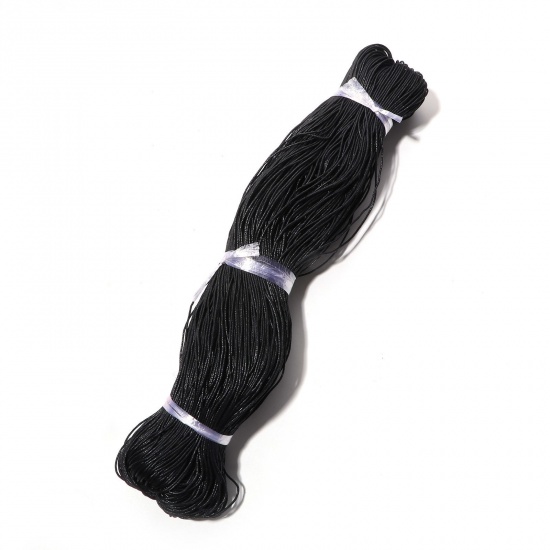 Picture of Cotton Jewelry Wax Cord Black 1.5mm, 1 Roll (Approx 350 M/Roll)