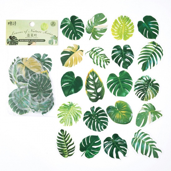 Image de DIY Papier Autocollant Décoration en PET Multicolore Feuille 14.8cm x 8cm, 1 Kit ( 40 Pcs/Kit)