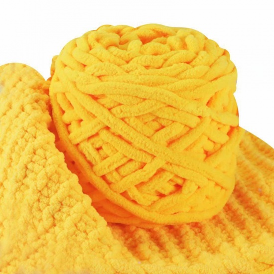 Picture of Polyester Super Soft Knitting Yarn Dark Yellow 1 Roll