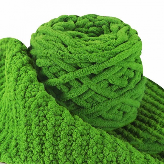 Image de Fil à Tricoter Super Doux en Polyester Vert 1 Rouleau