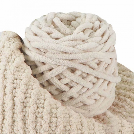 Picture of Polyester Super Soft Knitting Yarn Light Khaki 1 Roll